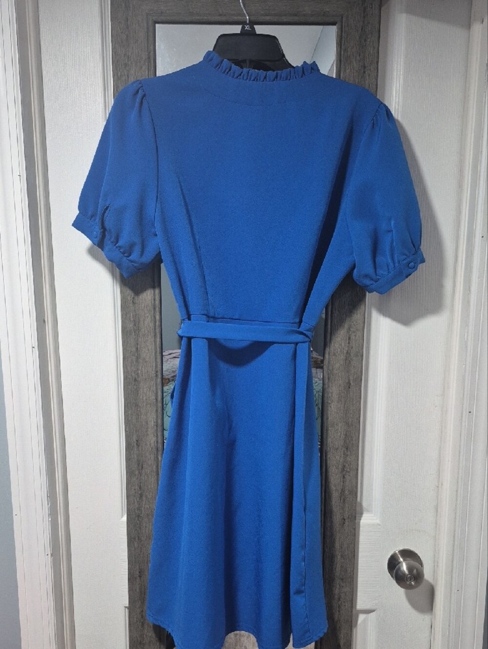 Nanette Lepore Cobalt V-Neck Belted Midi Dress - Picture 4 of 5